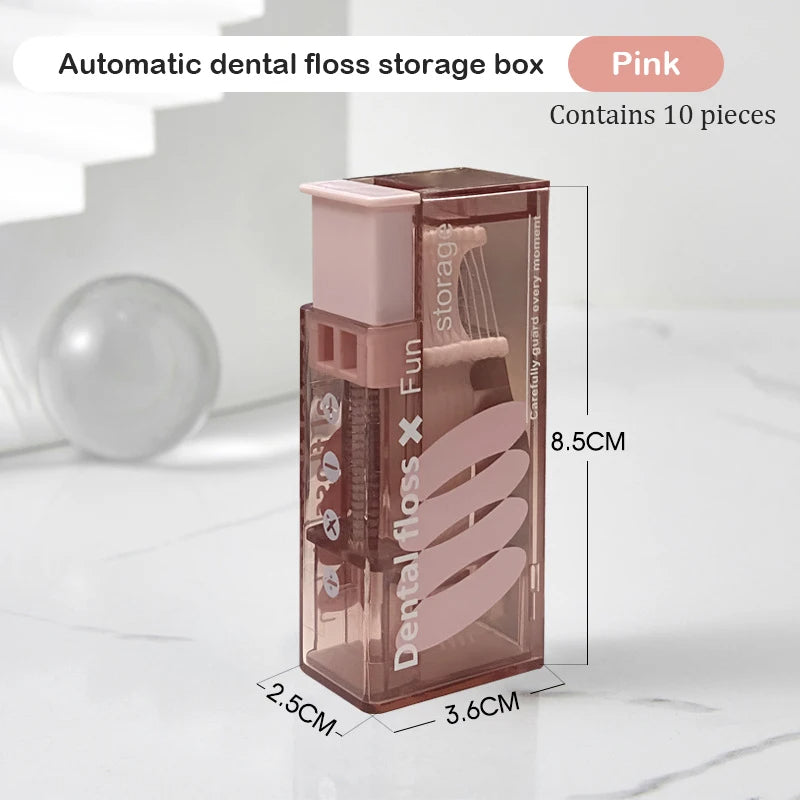 Dental Floss Dispenser – Hygienic, Refillable Floss Holder with Cutter for Home, Travel & Bathroom Use