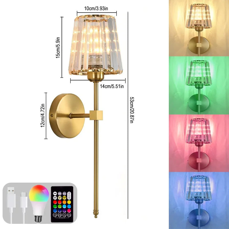 LED RGB Rechargeable Wall Lamp – Wireless Color Changing Modern Night Light for Bedroom & Home Decor
