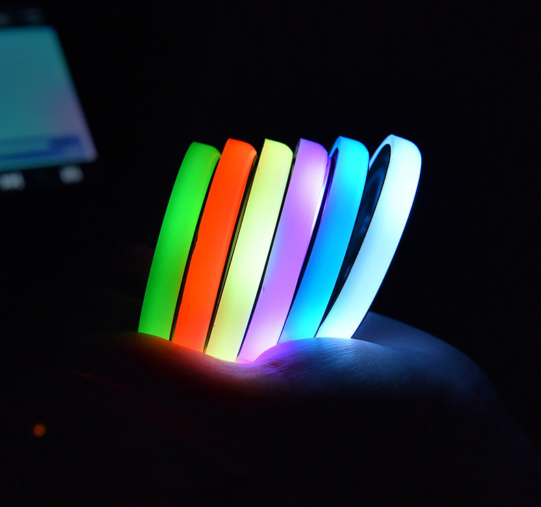 Colorful Cup Holder LED Light-up Coaster Solar & USB Charging Non-slip Coaster Ambient Light