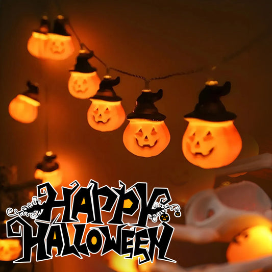 PVC Soft Material Halloween Lighting Chain Pumpkin Ghost Bat Modeling Lamp