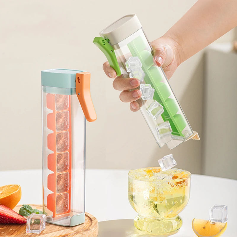 Ice Cube Maker Handle Tray Ice Cube Mold Whiskey Cocktail Drink Ice Box