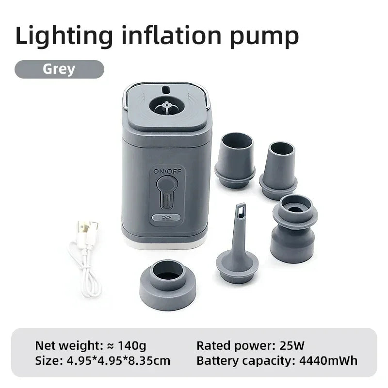 Mini Electric Air Pump Portable USB Rechargeable Inflator for Air Mattress, Pool Floats, Balloons