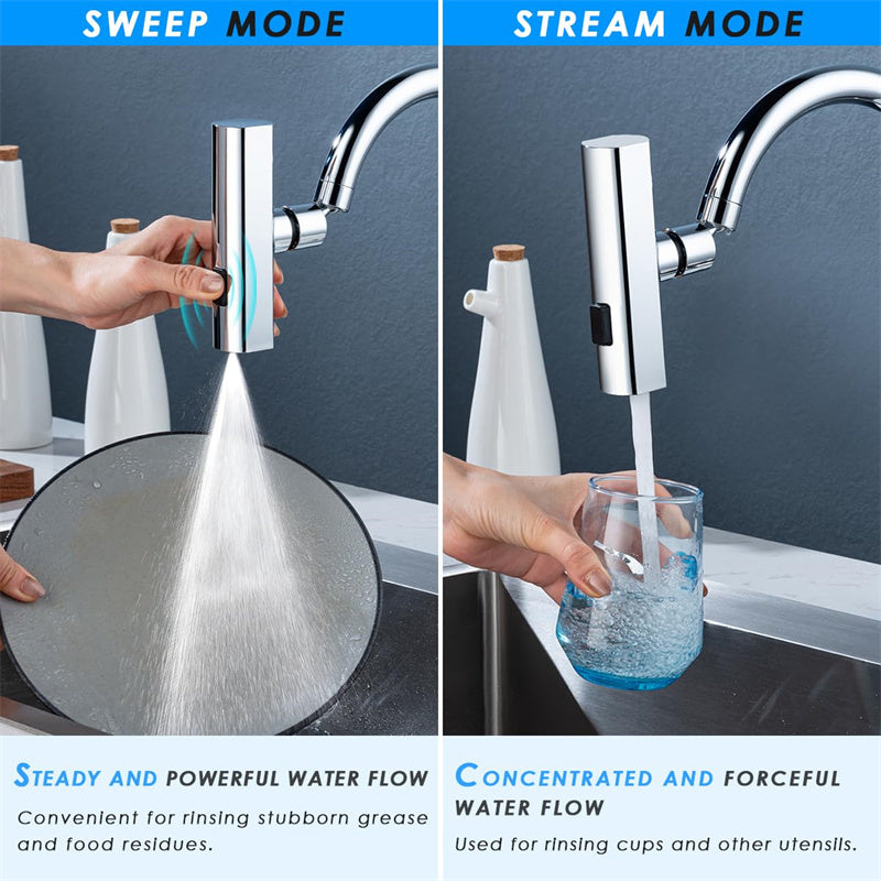 Kitchen Faucet Waterfall Outlet Splash Proof Universal Rotating Multifunctional Water Nozzle Extension