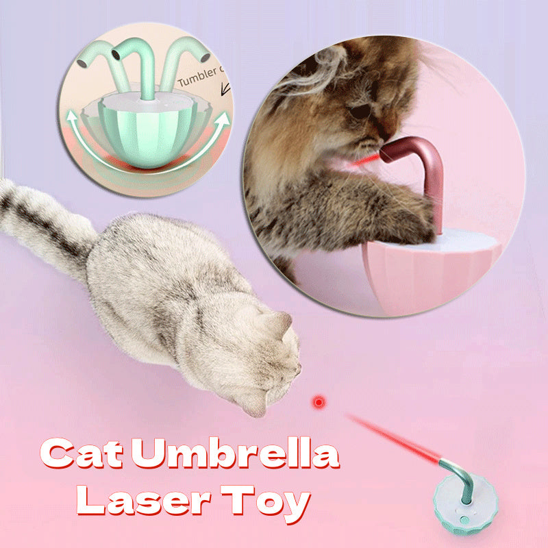 Cat Umbrella Laser Toy - Interactive Kitten Automatic Pet Toy - Smart Game Active For Pets