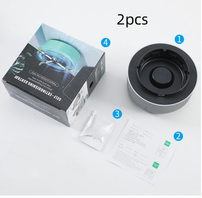 Smoke Removal Air Purifier Ashtray – Portable Anion Automatic Purification Gadget for Car and Home Use