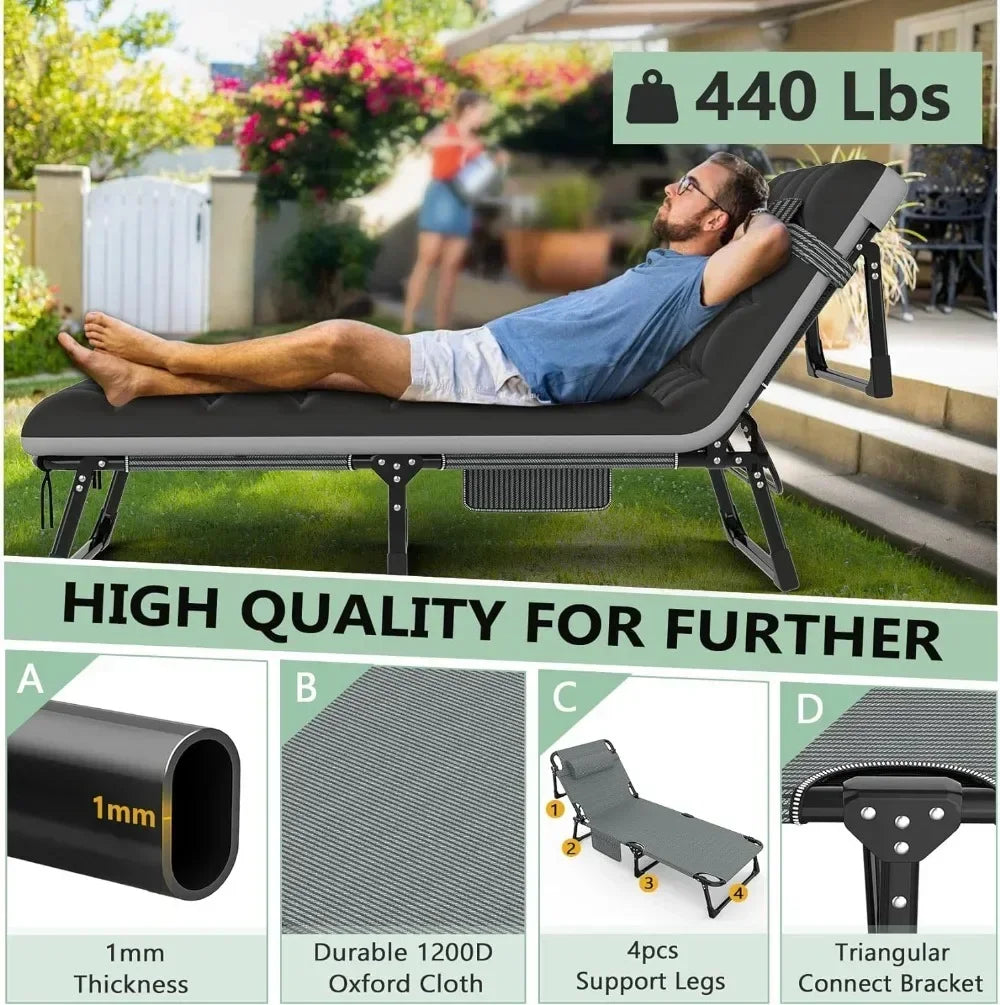 3 in 1 Folding Camping Bed - Indoor and Outdoor Relaxation Bed