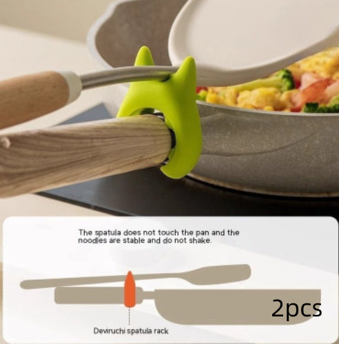 Silicone Multifunctional Spatula and Spoon Holder – Anti-Overflow, Anti-Scalding Clip for Cooking Pots – Kitchen Gadgets Organizer