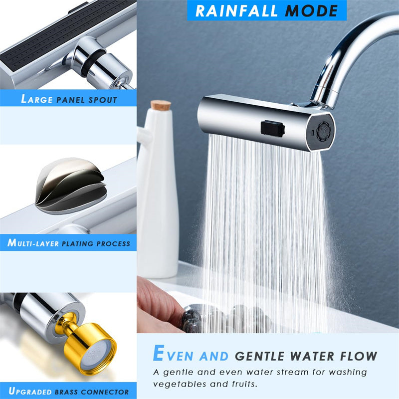 Kitchen Faucet Waterfall Outlet Splash Proof Universal Rotating Multifunctional Water Nozzle Extension