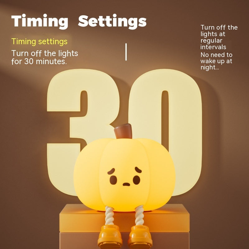 Home Decor Halloween Pumpkin Night Light Cute Soft Silicone Lamp Touch Dimmable Rechargeable Bedside Decor