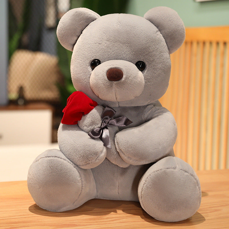 Lovely Hug Roses Teddy Bear Plush Pillow Stuffed Soft Nice Birthday Gift Girlfriend Valentine's Day