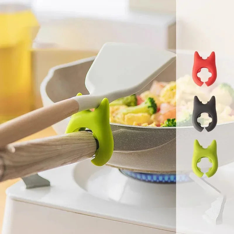 Silicone Multifunctional Spatula and Spoon Holder – Anti-Overflow, Anti-Scalding Clip for Cooking Pots – Kitchen Gadgets Organizer