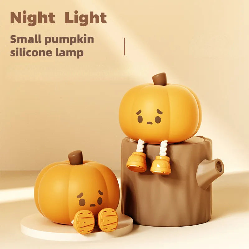 Home Decor Halloween Pumpkin Night Light Cute Soft Silicone Lamp Touch Dimmable Rechargeable Bedside Decor