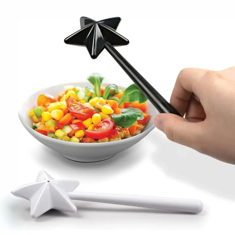 Portable Salt Pepper Shakers Refillable Magical Star Wand Spice Dispenser Seasoning Shaker Set