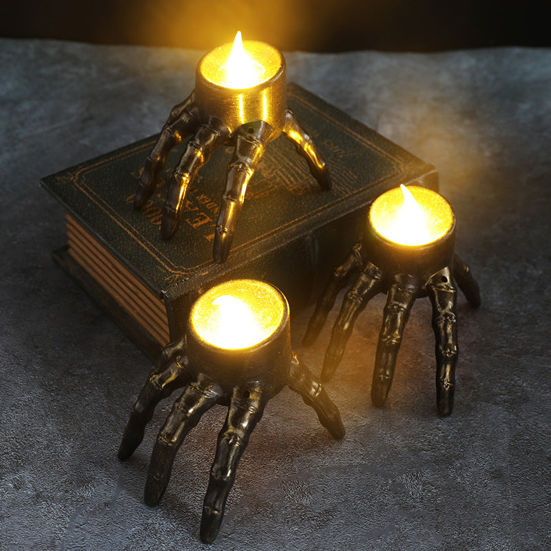 Halloween Candle Skull Hand Lantern Atmosphere Decoration Props Skull Foot Night Lantern