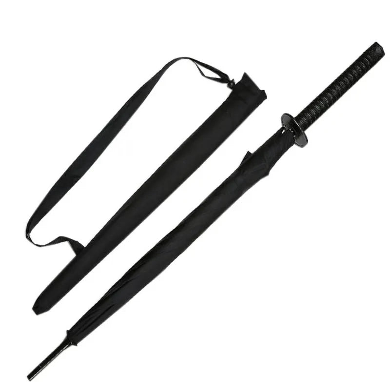Samurai Umbrella Sword Handle Sun Rain Compact Folding Umbrella