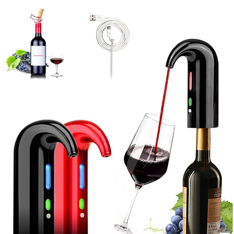 Electric Wine Aerator Pourer, Wine Decanter Pump Dispenser Set Stopper Multi-Smart Automatic Filter Wine Dispenser
