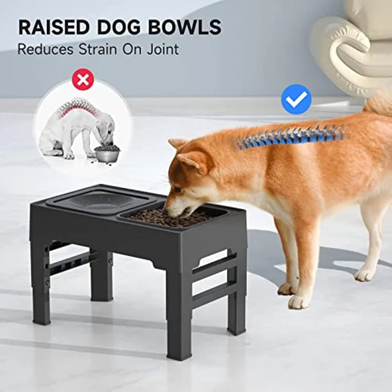 Elevated Mess-Free Dog Bowl Pet Fusion Elevated Dog Bowls in Premium Anodized Aluminum Stand