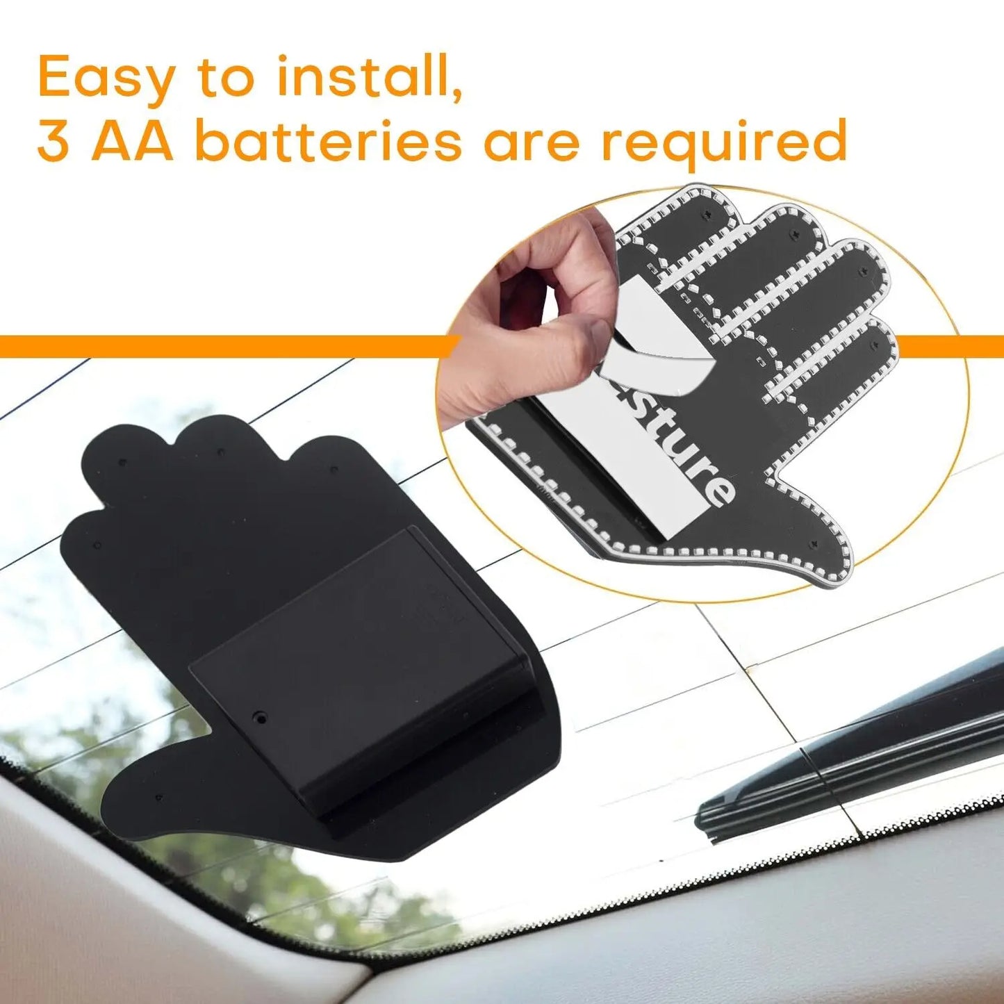 Hand LED Illuminated Gesture Light Car Finger Light with Remote Finger Thumb Up Down Lights Hand Lamp for Nighttime Driving Automotive Led Light