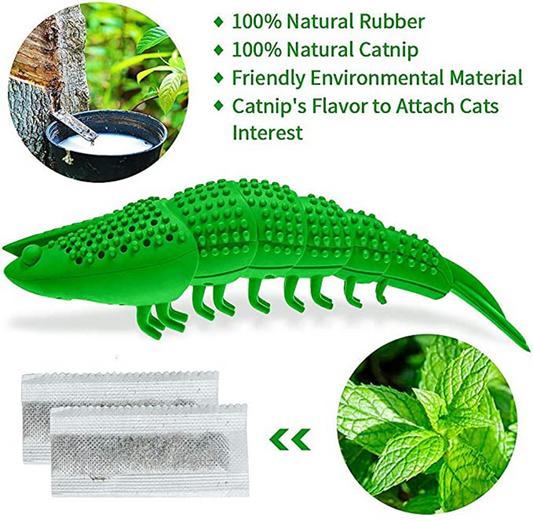 Pet Cat Toothbrush Catnip Toy, Silicone Easy to Clean Soft Durable Cat Toy Bite Resistant Fish Shape