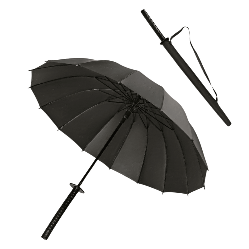 Samurai Umbrella Sword Handle Sun Rain Compact Folding Umbrella