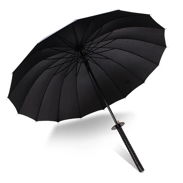 Samurai Umbrella Sword Handle Sun Rain Compact Folding Umbrella