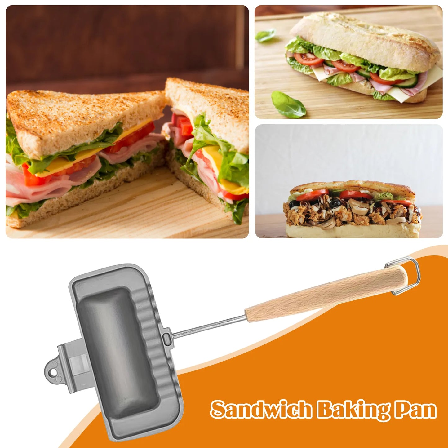 Double-Sided Pan - Sandwich Maker - Nonstick Frying Pan - Foldable Pan