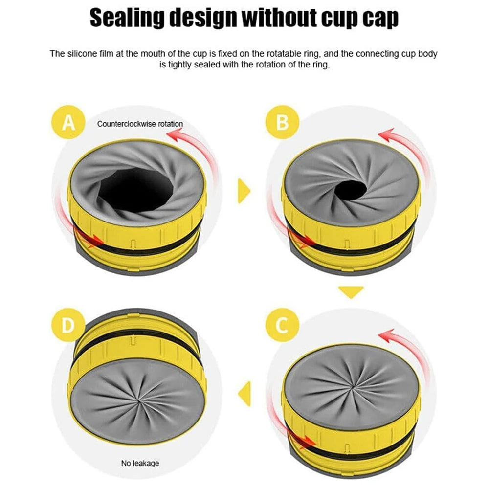 Coffee Straw Twistable Cup, Travel mug double silicone seals ensure a leak-proof