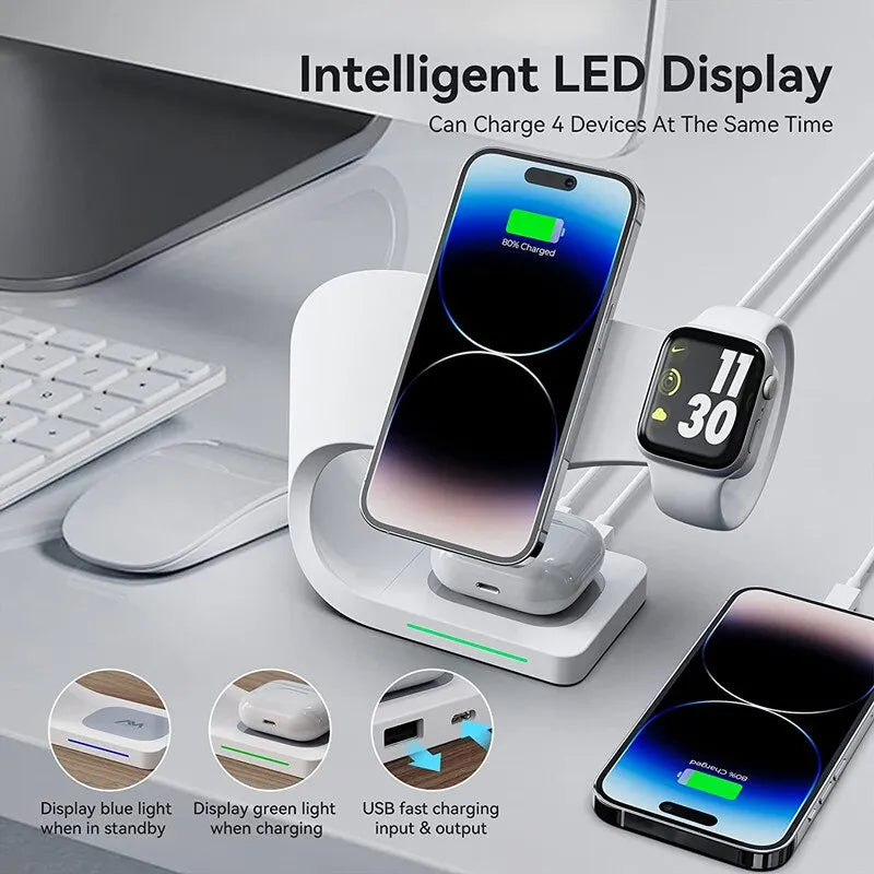 15W magnetic wireless charger - fast wireless charger stand - portable magnetic wireless charger