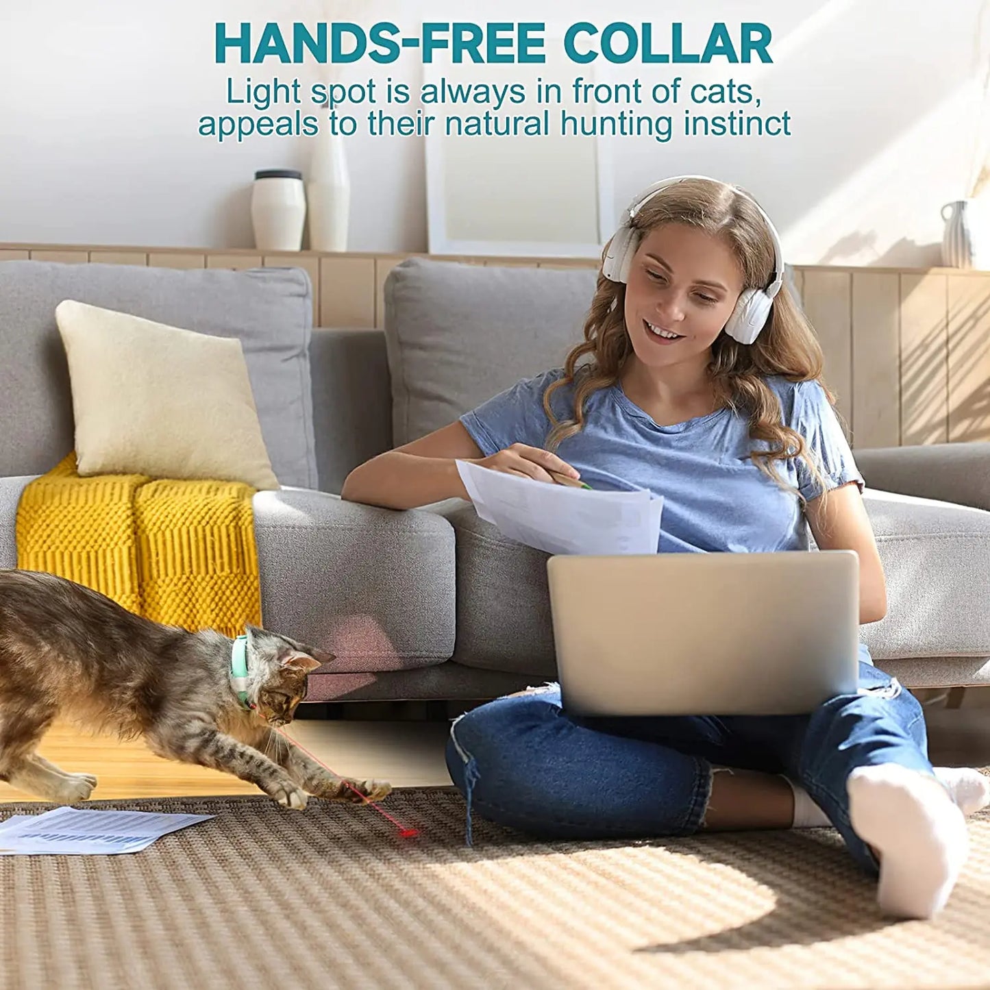 Laser Cat Collar, adjustable collar and LED lights