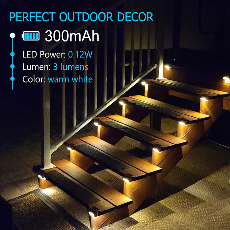 Solar Deck Lights,Outdoor Fence Light,16 Pack Solar Step Lights Waterproof LED Solar Powered Lighting for Outdoor Stairs, Fence, Deck, Patio Railing,Pathway,Driveway,