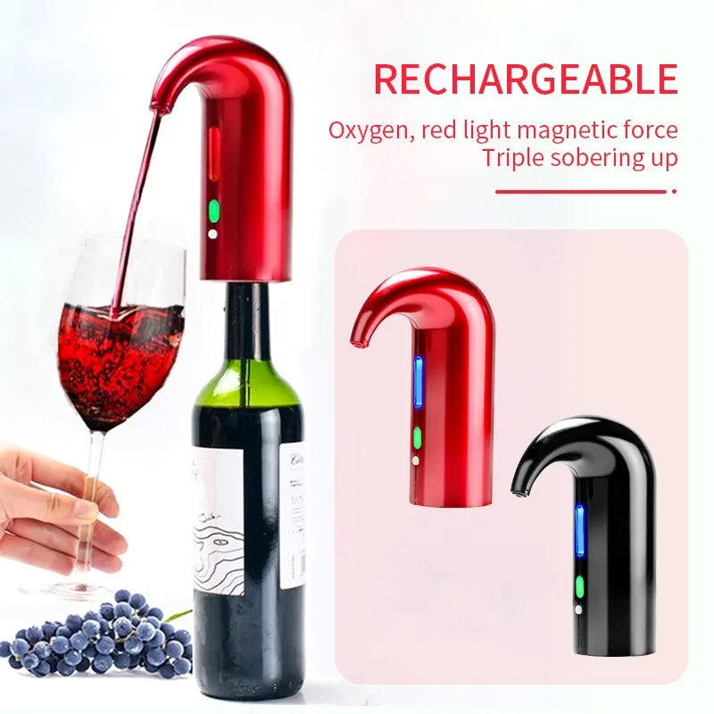 Electric Wine Aerator Pourer, Wine Decanter Pump Dispenser Set Stopper Multi-Smart Automatic Filter Wine Dispenser