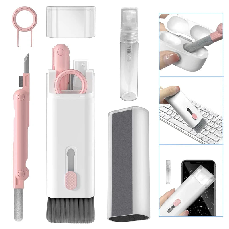 7 in 1 Cleaner Portable Multifunctional Cleaning Tool 7 in 1 Cleaner Kit for Headphones Keyboard Earbuds Computer