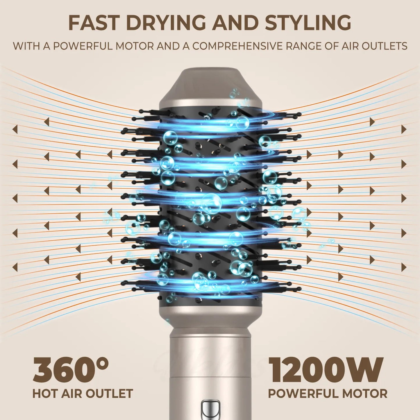 6 in 1 hair dryer brush - hair dryer and volumizer - all-in-one hair dryer and styler