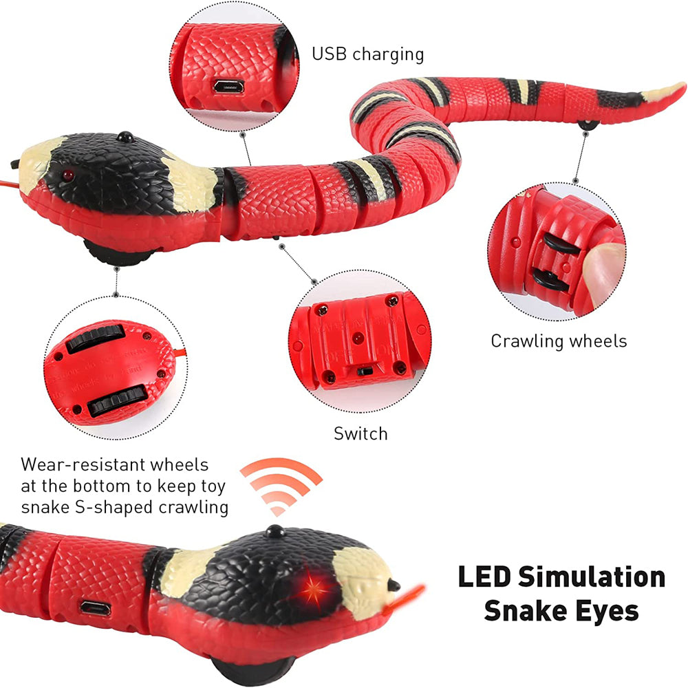 Smart Sensing Snake Cat Toys Electronic Interactive Toys for Cats USB Charging Cat Accessories
