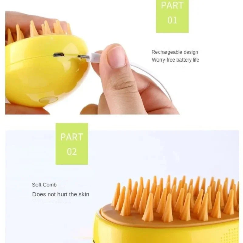 3 In1 Cat Steam Brush, Self Cleaning Steam Cat Brush, Multifunctional Cat Steamer Brush, For Removing Tangled and Loosse Hair