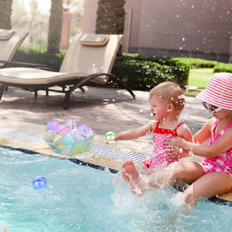 Reusable Water Balls Silicone Water Balloons with Self Sealing Quick Fill, Refillable Water Balls
