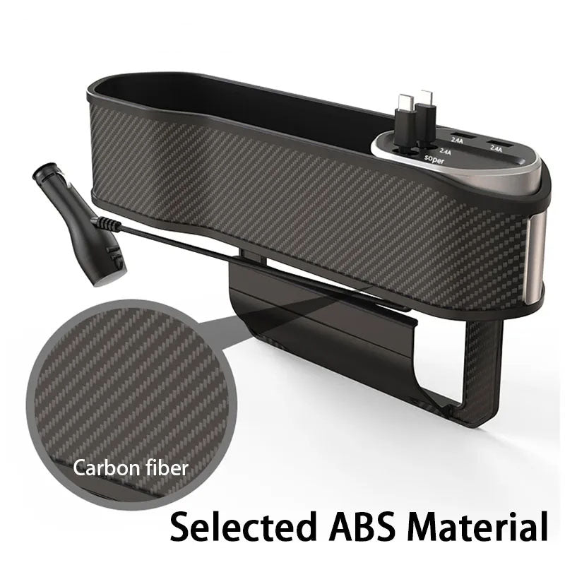 Car Seat Gap Filler Premium PU Full Leather Seat Console Organizer, Car Pocket Organizer, Car Interior Accessories