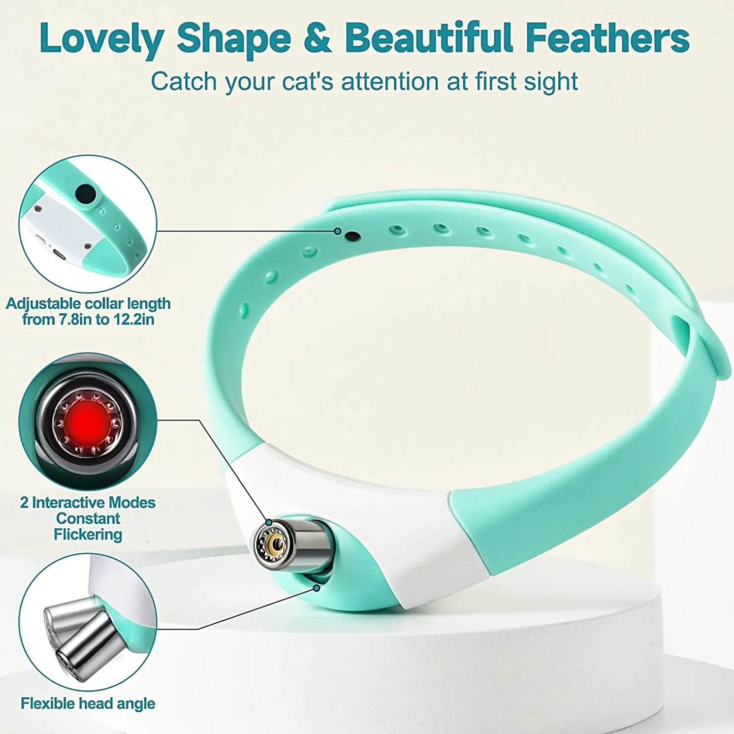 Laser Cat Collar, adjustable collar and LED lights