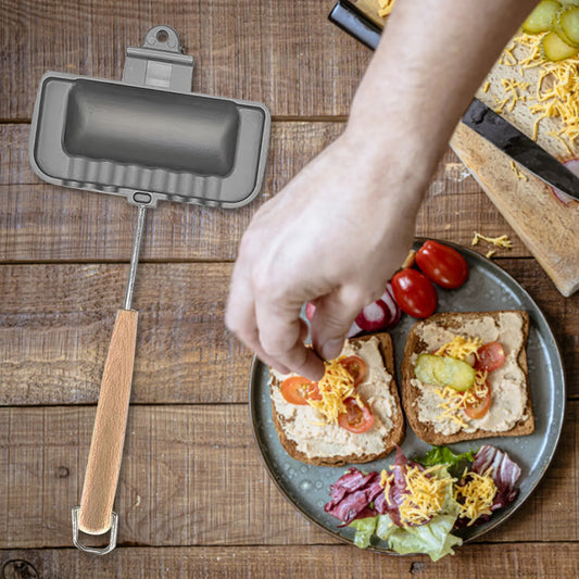 Double-Sided Pan -  Sandwich Maker - Nonstick Frying Pan - Foldable Pan