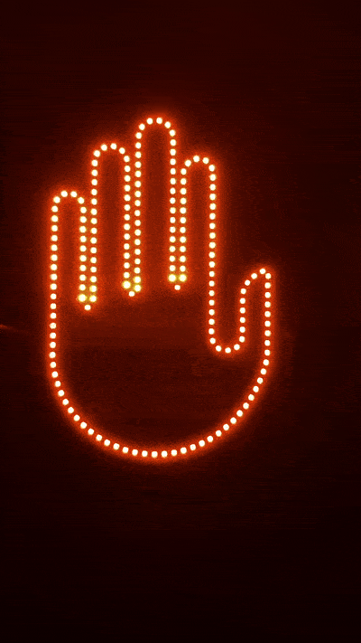 Hand LED Illuminated Gesture Light Car Finger Light with Remote Finger Thumb Up Down Lights Hand Lamp for Nighttime Driving Automotive Led Light