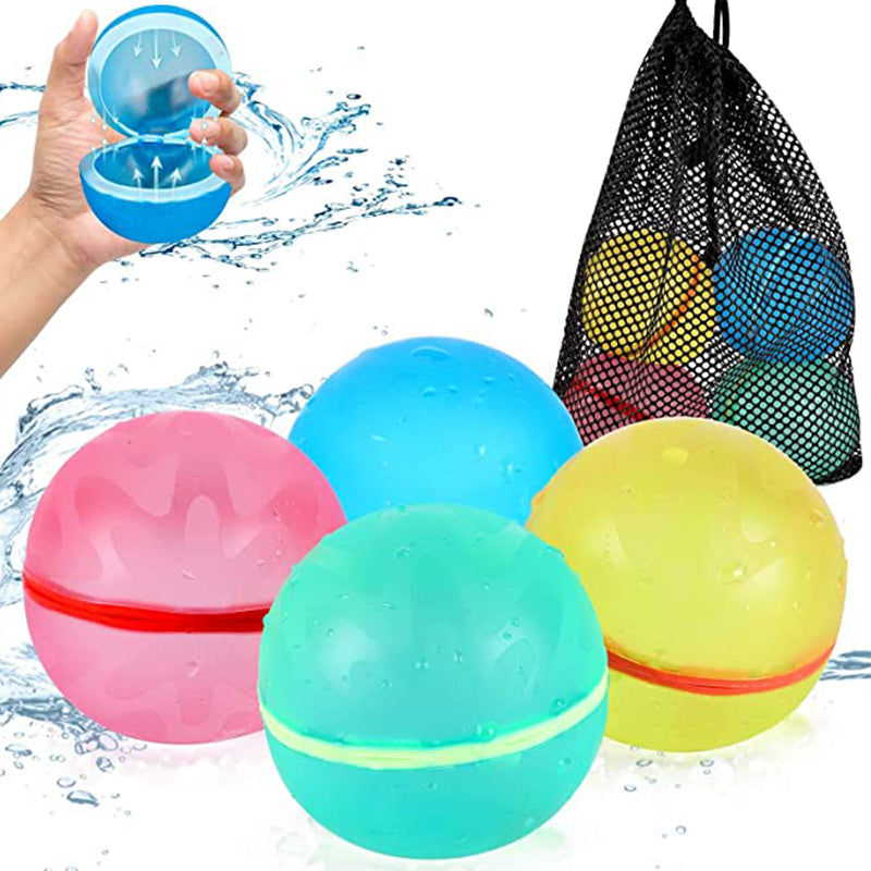 Reusable Water Balls Silicone Water Balloons with Self Sealing Quick Fill, Refillable Water Balls