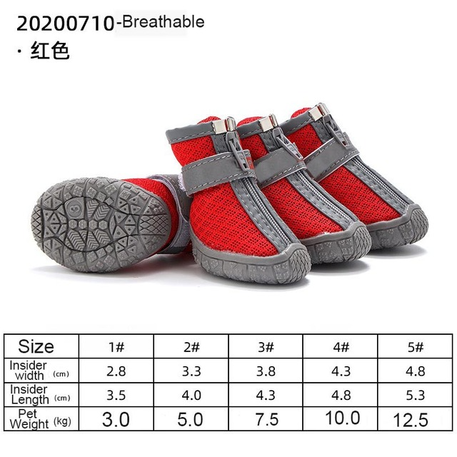 Dog Shoes for Hot Weather Breathable Dog Boots for Hot Pavement Dog Summer Shoes Non-Slip Pet Paw Protector