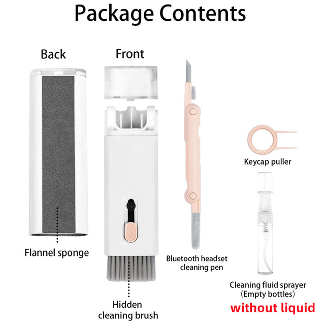 7 in 1 Cleaner Portable Multifunctional Cleaning Tool 7 in 1 Cleaner Kit for Headphones Keyboard Earbuds Computer