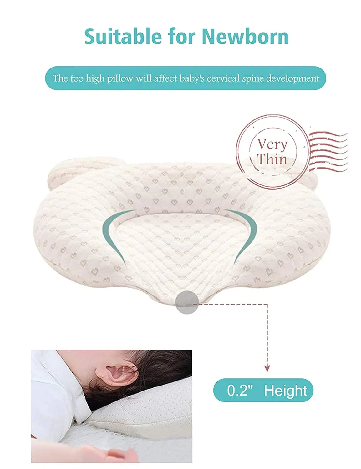 Baby Head Protector Pillow - Infant Head Support Pillow - Baby Pillow for Head Support