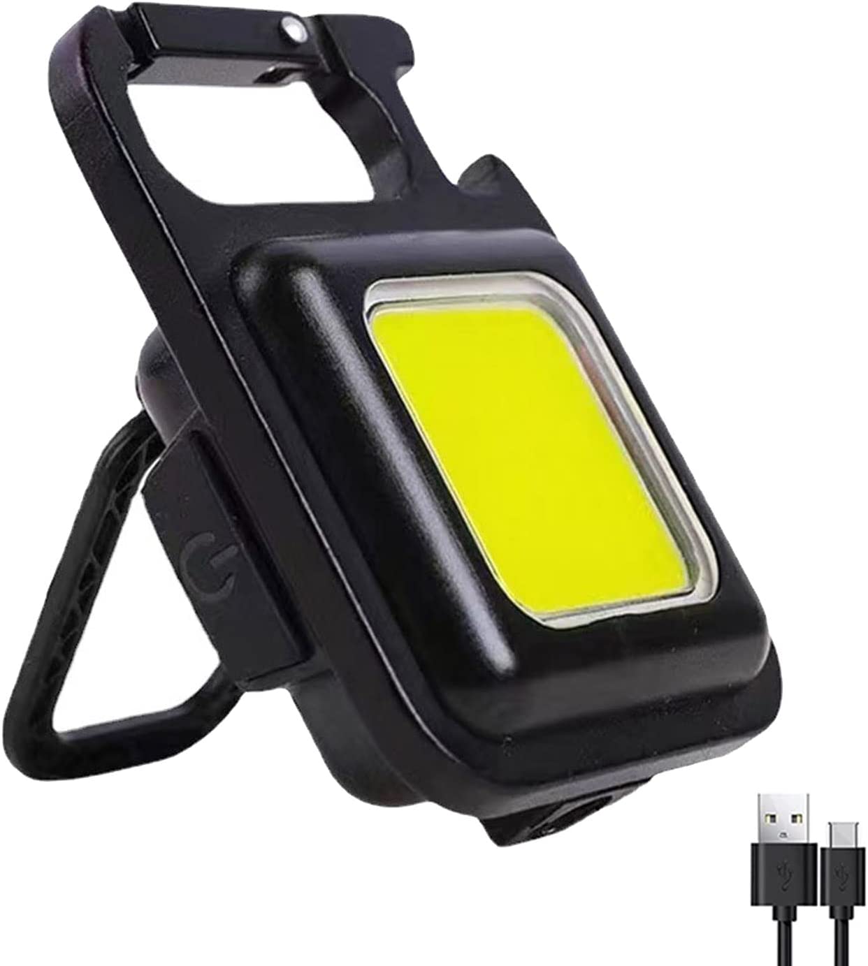 Portable Small Led Keychain Flashlights COB Work Light 2000Lumens Rechargeable Waterproof 5 Light Modes Mini Flashlights