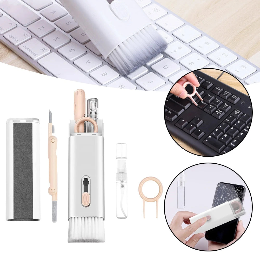 7 in 1 Cleaner Portable Multifunctional Cleaning Tool 7 in 1 Cleaner Kit for Headphones Keyboard Earbuds Computer