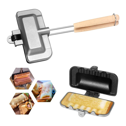 Double-Sided Pan -  Sandwich Maker - Nonstick Frying Pan - Foldable Pan