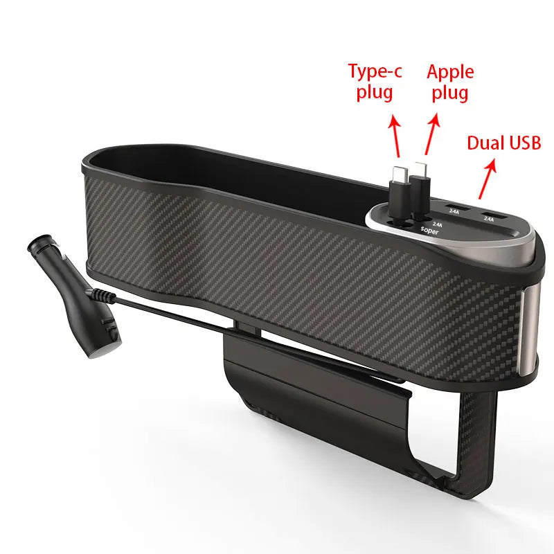 Car Seat Gap Filler Premium PU Full Leather Seat Console Organizer, Car Pocket Organizer, Car Interior Accessories