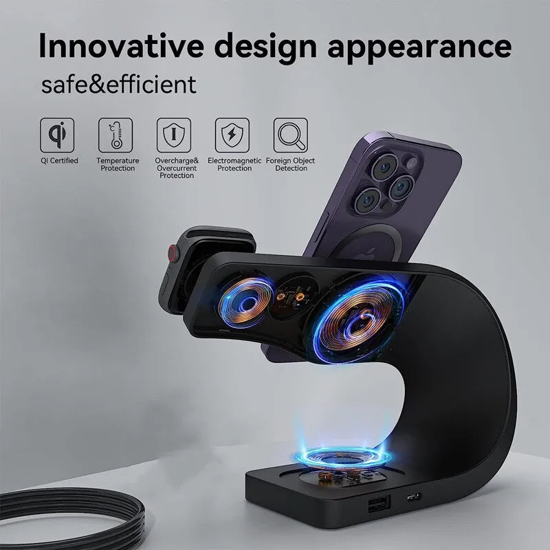 15W magnetic wireless charger - fast wireless charger stand - portable magnetic wireless charger