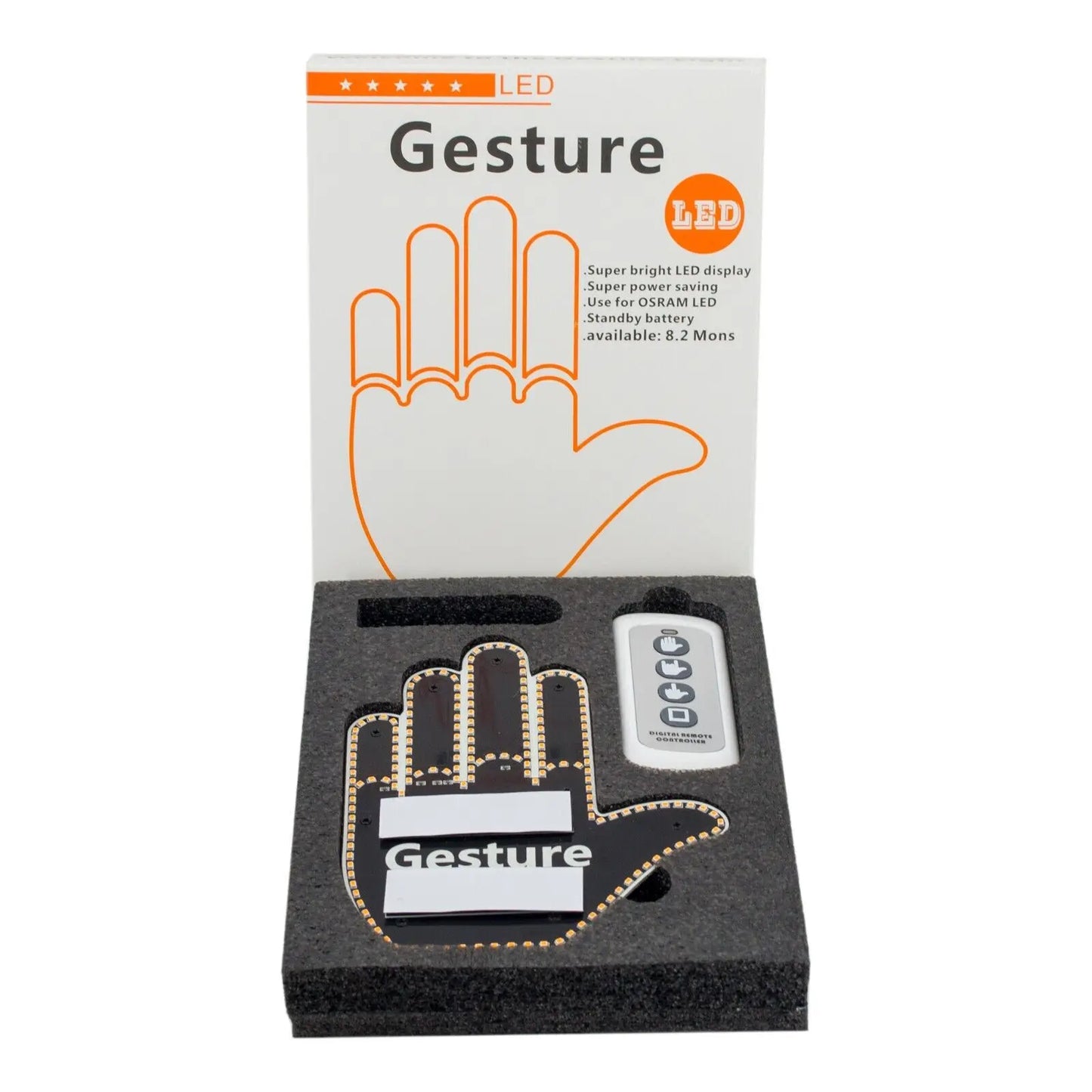 Hand LED Illuminated Gesture Light Car Finger Light with Remote Finger Thumb Up Down Lights Hand Lamp for Nighttime Driving Automotive Led Light